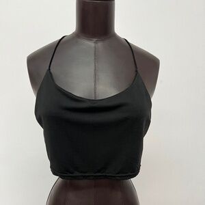 Black Cowl Neck Crop Top | Minimalist Essential Layering Piece
